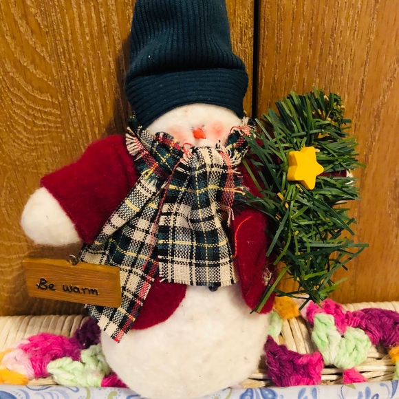 Snowman ⛄️ with scarf, red jacket and green hat - Picture 6 of 9